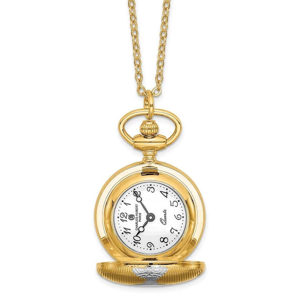 Kazi Luxury Charles Hubert Two-tone Shield Design Pendant Watch